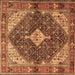 Square Machine Washable Persian Brown Traditional Rug, wshtr4623brn