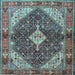 Square Persian Light Blue Traditional Rug, tr4623lblu