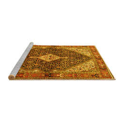 Sideview of Machine Washable Persian Yellow Traditional Rug, wshtr4623yw