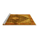 Sideview of Machine Washable Persian Yellow Traditional Rug, wshtr4623yw