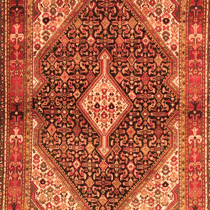 Serging Thickness of Machine Washable Persian Orange Traditional Area Rugs, wshtr4623org