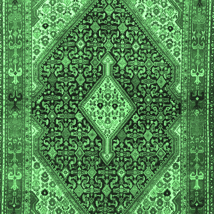 Machine Washable Persian Emerald Green Traditional Area Rugs, wshtr4623emgrn