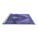 Sideview of Machine Washable Persian Blue Traditional Rug, wshtr4623blu