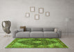 Machine Washable Persian Green Traditional Area Rugs in a Living Room,, wshtr4623grn