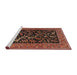 Sideview of Machine Washable Traditional Rust Pink Rug, wshtr4624