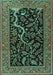 Machine Washable Persian Turquoise Traditional Area Rugs, wshtr4624turq