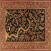 Square Persian Brown Traditional Rug, tr4624brn