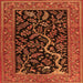 Serging Thickness of Persian Orange Traditional Rug, tr4624org