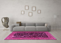 Machine Washable Persian Pink Traditional Rug, wshtr4624pnk