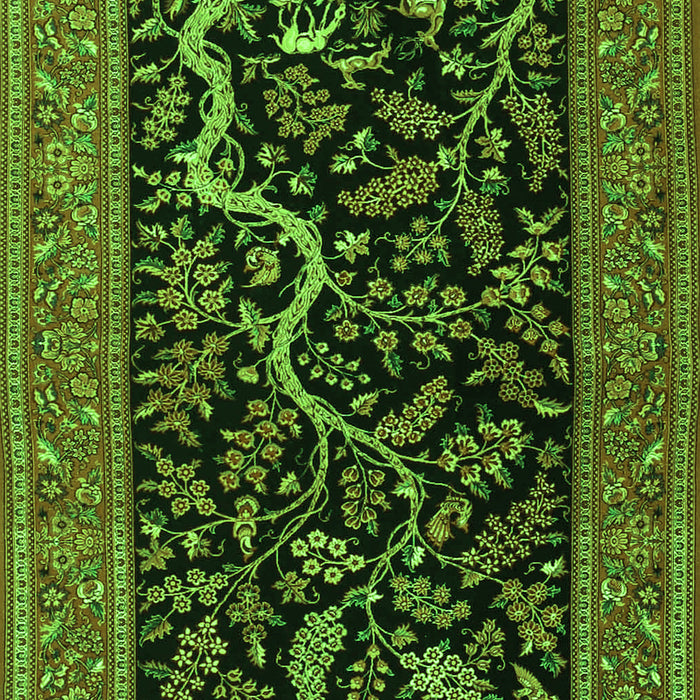 Serging Thickness of Machine Washable Persian Green Traditional Area Rugs, wshtr4624grn