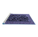 Sideview of Machine Washable Persian Blue Traditional Rug, wshtr4624blu