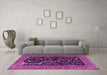 Machine Washable Persian Purple Traditional Area Rugs in a Living Room, wshtr4624pur