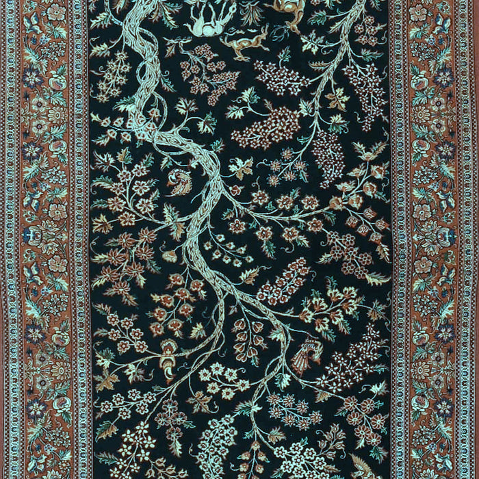 Machine Washable Persian Light Blue Traditional Rug, wshtr4624lblu