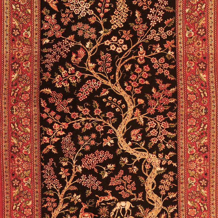 Serging Thickness of Machine Washable Persian Orange Traditional Area Rugs, wshtr4624org