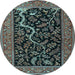 Round Persian Light Blue Traditional Rug, tr4624lblu