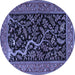 Round Persian Blue Traditional Rug, tr4624blu