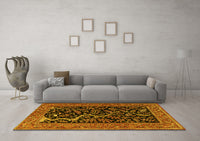 Machine Washable Persian Yellow Traditional Rug, wshtr4624yw