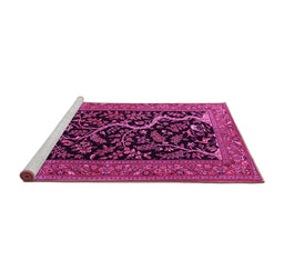 Sideview of Machine Washable Persian Pink Traditional Rug, wshtr4624pnk