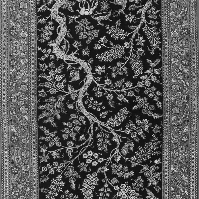 Serging Thickness of Machine Washable Persian Gray Traditional Rug, wshtr4624gry