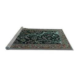 Sideview of Machine Washable Persian Light Blue Traditional Rug, wshtr4624lblu
