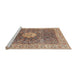 Sideview of Machine Washable Traditional Brown Rug, wshtr4625