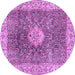 Round Medallion Purple Traditional Rug, tr4625pur