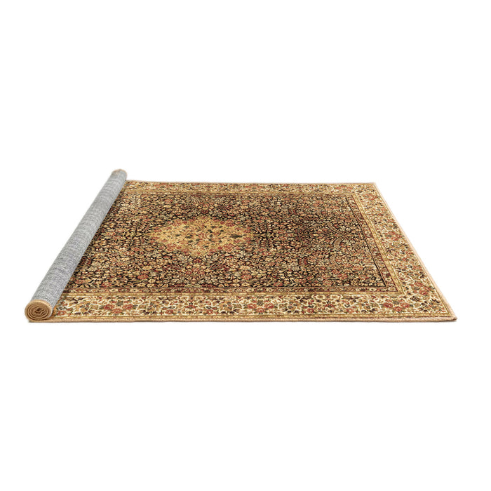 Sideview of Machine Washable Medallion Brown Traditional Rug, wshtr4625brn