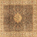 Square Medallion Brown Traditional Rug, tr4625brn