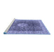 Sideview of Machine Washable Medallion Blue Traditional Rug, wshtr4625blu