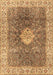 Machine Washable Medallion Brown Traditional Rug, wshtr4625brn