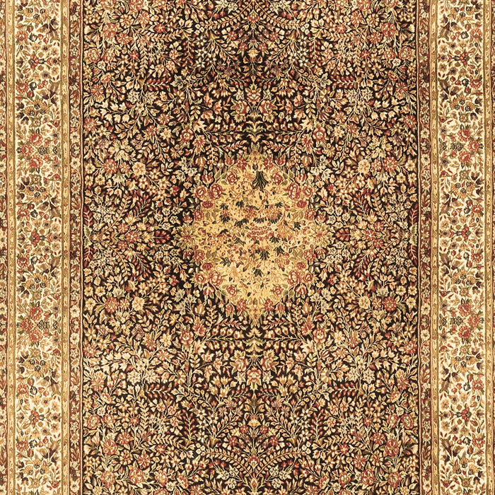 Machine Washable Medallion Brown Traditional Rug, wshtr4625brn