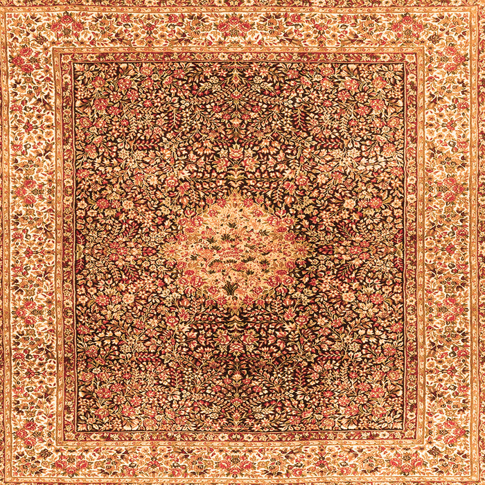Serging Thickness of Medallion Orange Traditional Rug, tr4625org
