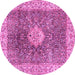 Round Medallion Pink Traditional Rug, tr4625pnk