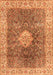 Serging Thickness of Machine Washable Medallion Orange Traditional Area Rugs, wshtr4625org