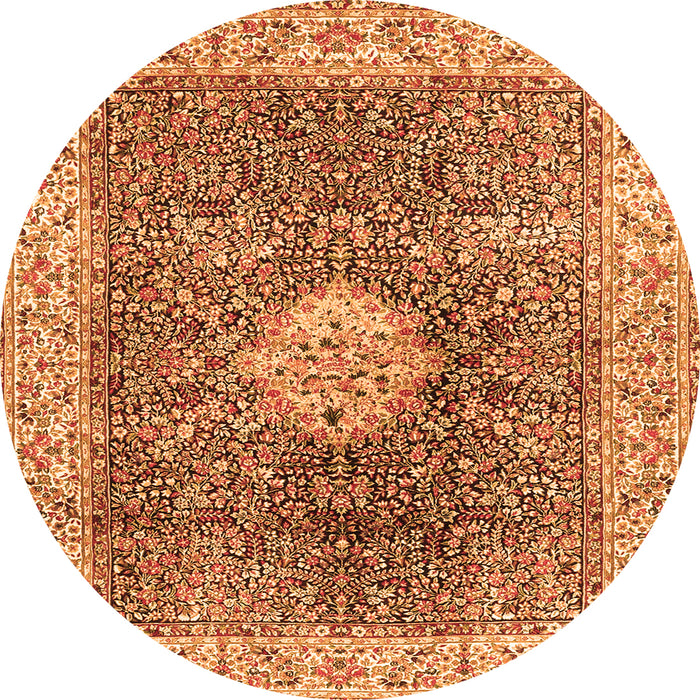 Square Medallion Orange Traditional Rug, tr4625org