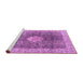 Sideview of Machine Washable Medallion Purple Traditional Area Rugs, wshtr4625pur