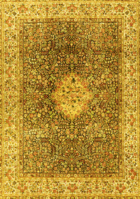 Medallion Yellow Traditional Rug, tr4625yw