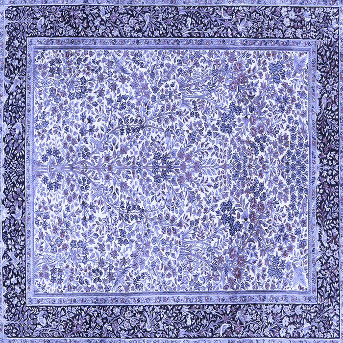 Square Machine Washable Persian Blue Traditional Rug, wshtr4626blu