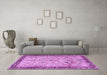 Machine Washable Persian Purple Traditional Area Rugs in a Living Room, wshtr4626pur