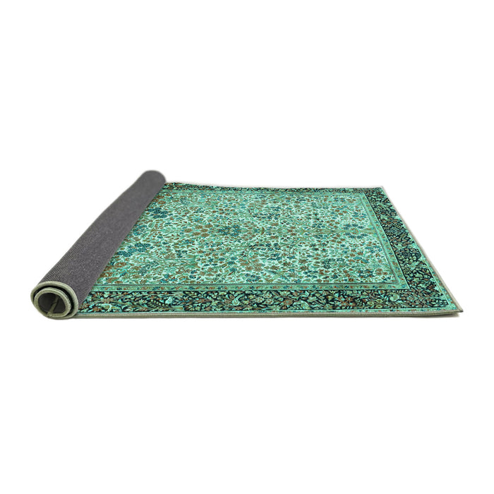 Sideview of Persian Turquoise Traditional Rug, tr4626turq