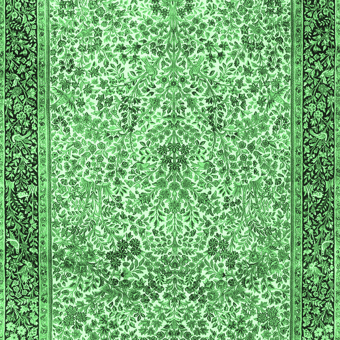Machine Washable Persian Emerald Green Traditional Area Rugs, wshtr4626emgrn