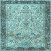 Square Machine Washable Persian Light Blue Traditional Rug, wshtr4626lblu