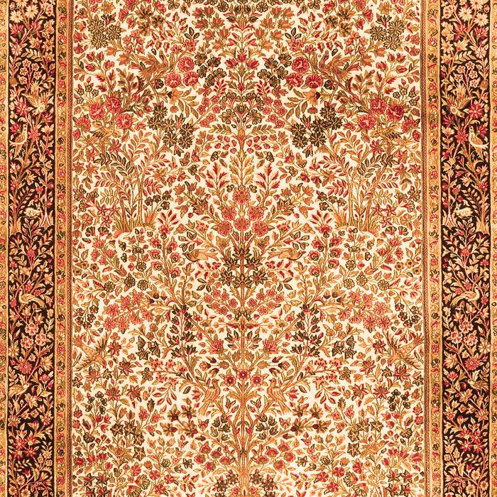 Serging Thickness of Machine Washable Persian Orange Traditional Area Rugs, wshtr4626org