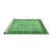 Sideview of Machine Washable Persian Emerald Green Traditional Area Rugs, wshtr4626emgrn