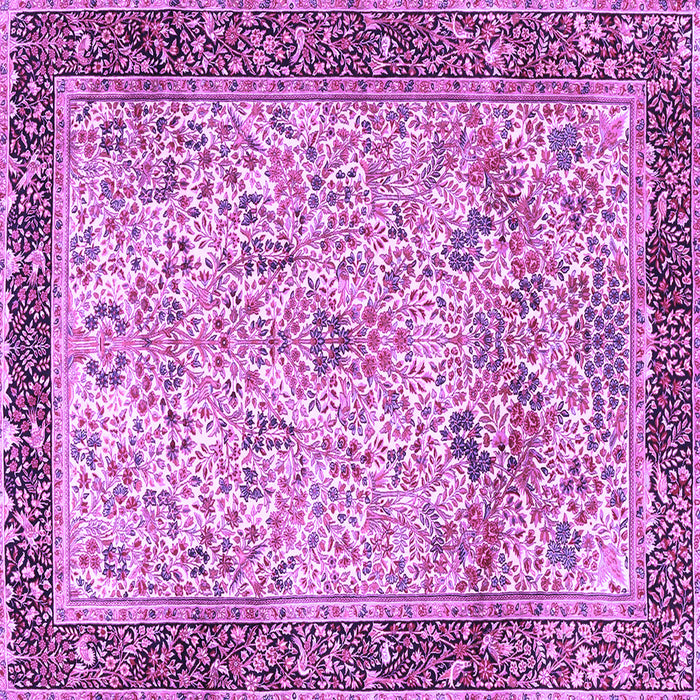 Square Machine Washable Persian Purple Traditional Area Rugs, wshtr4626pur
