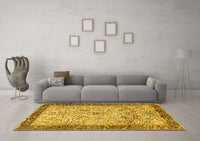 Machine Washable Persian Yellow Traditional Rug, wshtr4626yw