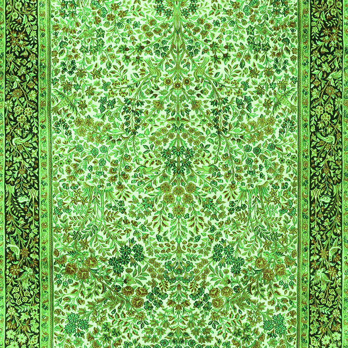 Serging Thickness of Machine Washable Persian Green Traditional Area Rugs, wshtr4626grn