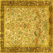 Square Persian Yellow Traditional Rug, tr4626yw