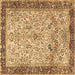 Square Persian Brown Traditional Rug, tr4626brn