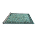 Sideview of Machine Washable Persian Light Blue Traditional Rug, wshtr4626lblu